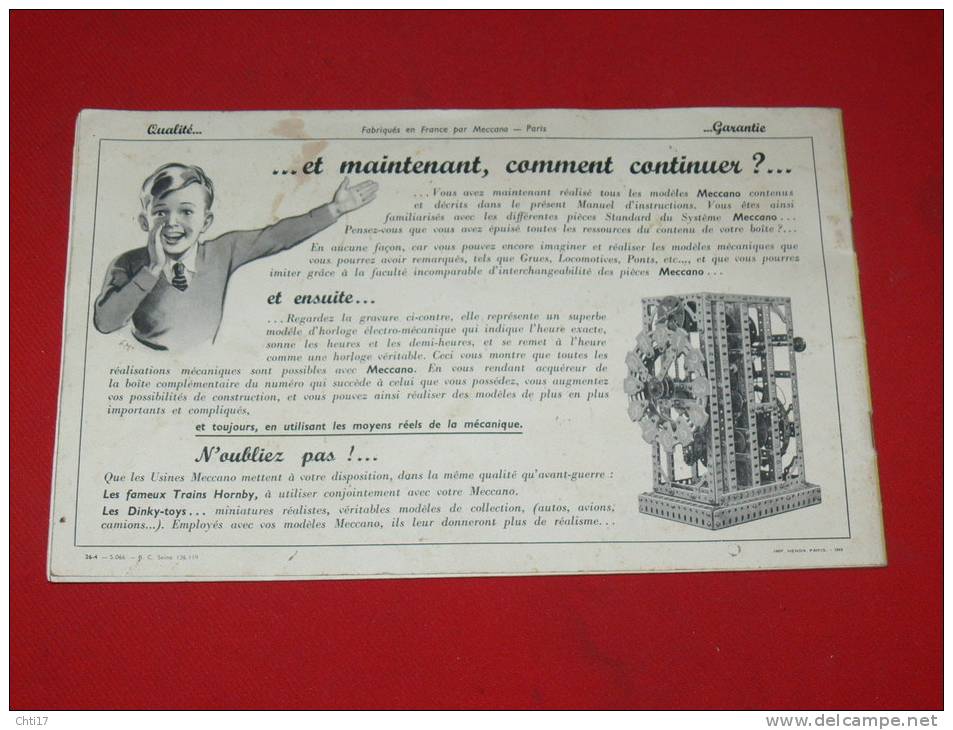 CATALOGUE JEUX DE CONSTRUCTION MECCANO N° 3 DE 1948 - Meccano