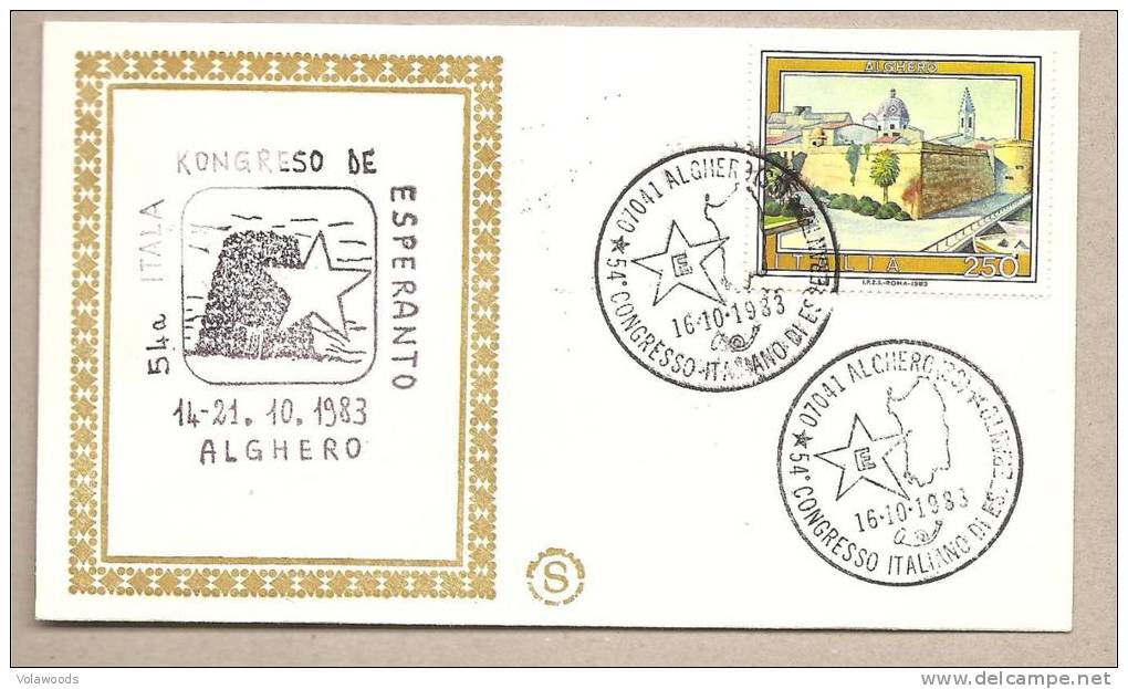 Italia - Busta Commemorativa: 54° Congresso Italiano Di Esperanto - Alghero (SS) - 1983 - Esperanto