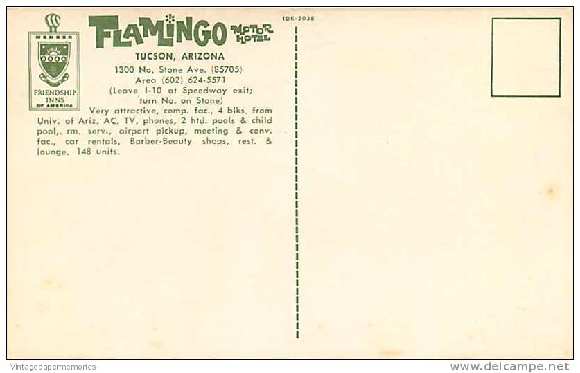 206771-Arizona, Tucson, Flamingo Motor Hotel, Multi-View, Swimming Pool, 1960s Cars - Tucson
