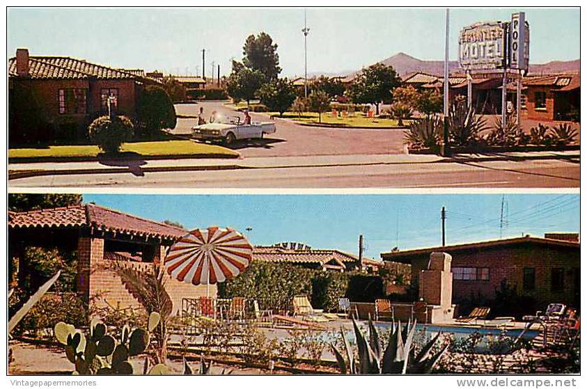 206773-Arizona, Tucson, Frontier Motel, Multi-View, 1960s Car, Convertible - Tucson