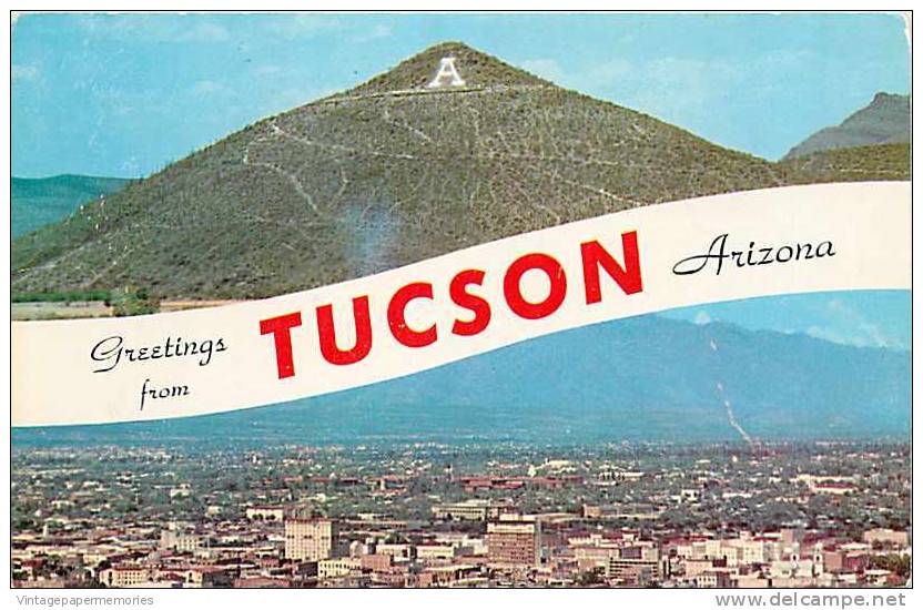 206775-Arizona, Tucson, Multi-View, Greetings, Panorama View - Tucson