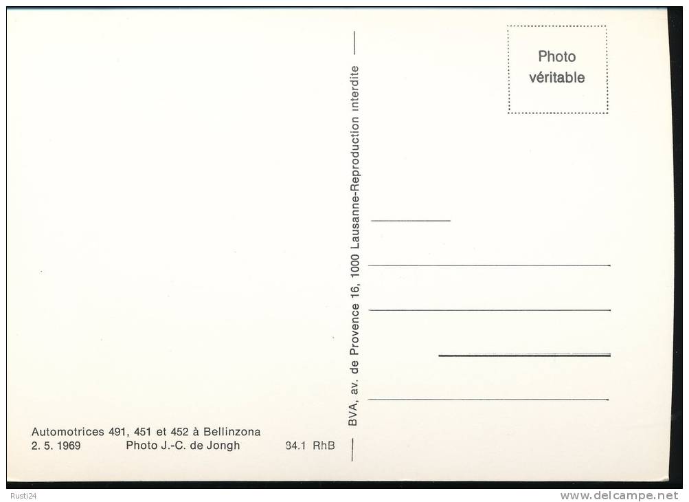 Automotrices 491, 451 Et 452 A Bellinzona  --- 2.5.1969 - Trains