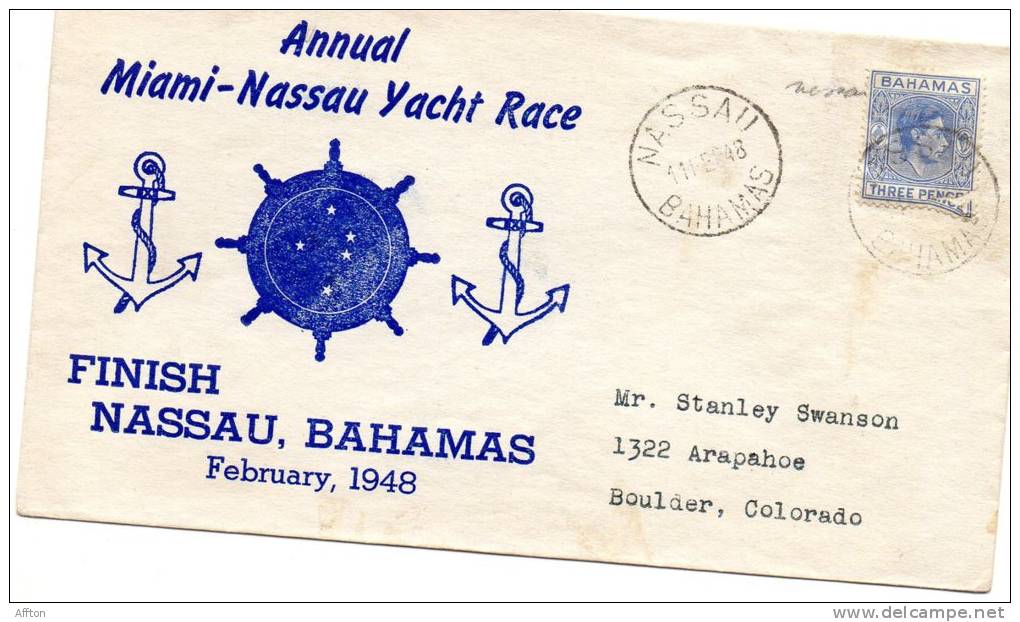 Miami Nassau Yacht Race 1948 Cover - 1859-1963 Colonia Británica