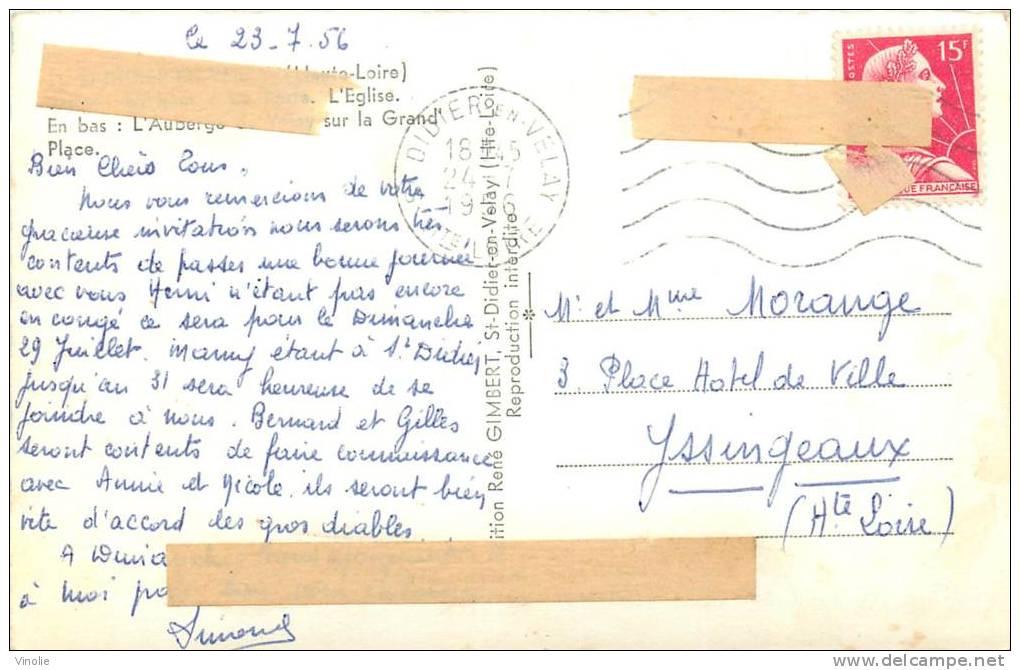 Réf : CTX -13- 196 : Saint Didier En Velay (papiers Collé Au Dos) - Saint Didier En Velay