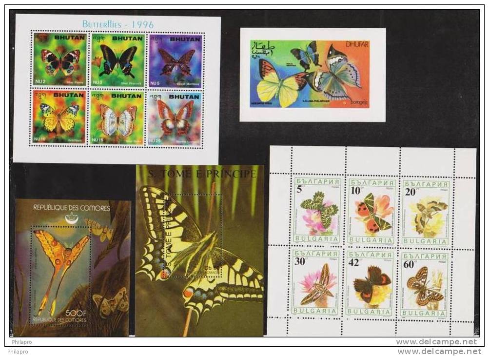 Lot**  DIVERS  PAPILLONS   BUTTERFLY  MNH                 Réf 988 - Etichette Di Fantasia