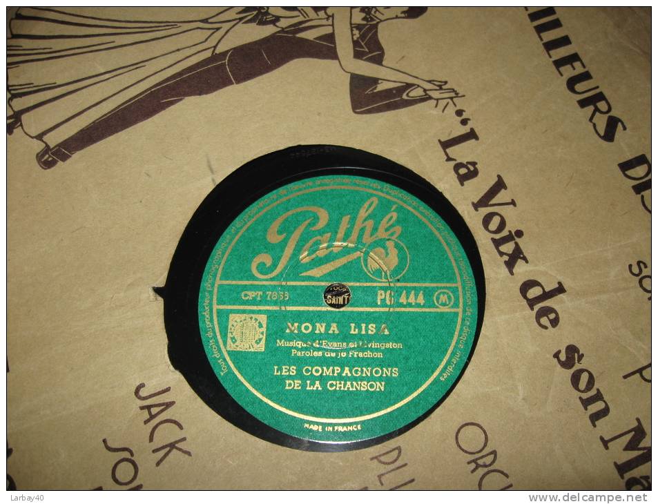 78 Tours Les Compagnons De La Chanson Mona Lisa Tourbillon - 78 Rpm - Gramophone Records