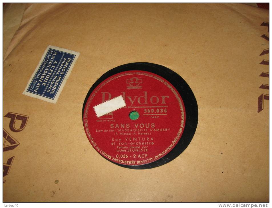 78 Tours Ray Ventura Sans Vous Du Film Mademoiselle S Amuse - 78 Rpm - Schellackplatten