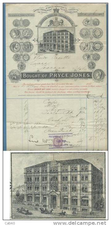1898 - FATTURA PUBBLICITARIA (ADVERTISING) - BOUGHT OF PRYCE JONES  . NEWTOWN NORTH WALES - CON MARCA DA BOLLO - Royaume-Uni