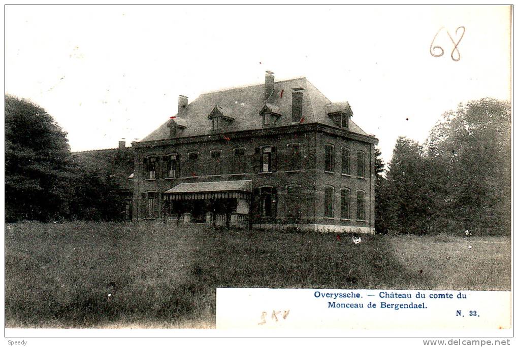 GRIFFE : ZK (OVERYSSCHE - CHATEAU Monceau De Bergedael) PZ  1 Cent. "BRUXELLES 20 AVRIL 1906" + Griffe "G R O E NENDAEL" - Langstempel