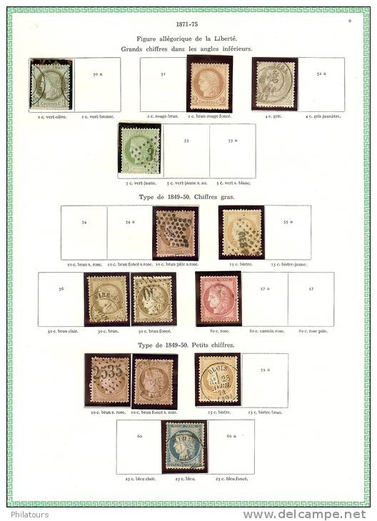 FRANCE 1871/75 Cote 346 Euros - 1871-1875 Ceres