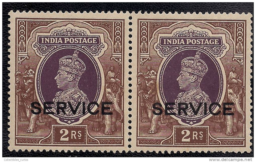 INDIA 1936 - 1954 ,  KIng George VI 2 Rs Service Mint Never Hinged Original Gum - Ohne Zuordnung