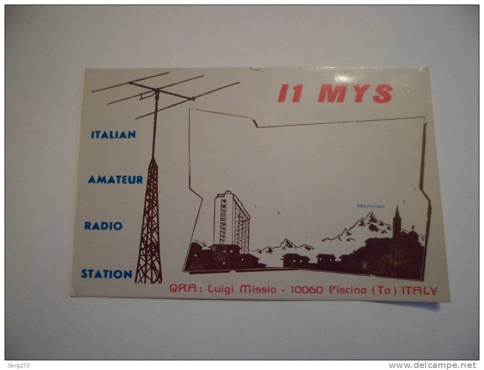 CARTE RADIO ITALIE ITALIAN AMATEUR RADIO STATION LUIGI PISCINA - Radio