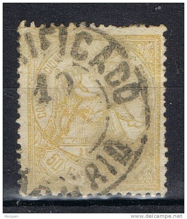 Sello 50 Cts Alegoria Justicia 1874, Fechador CERTIFICADO MADRID, Num 149 º - Used Stamps