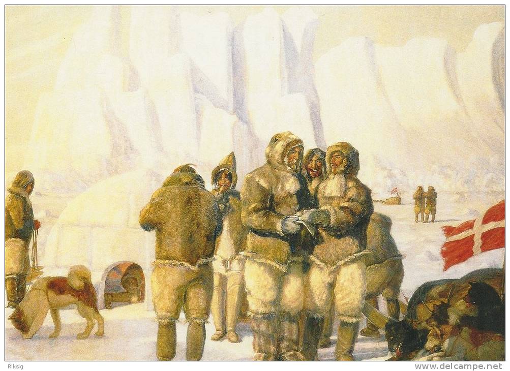Greenland  - Painting Of Greenland Explorers. B-2481 - Greenland