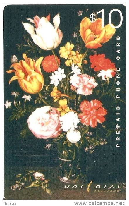 TARJETA DE AUSTRALIA DE $10 PINTURA DE FLORES   (EZIPHONE) PAINTING-FLOWERS - Australia