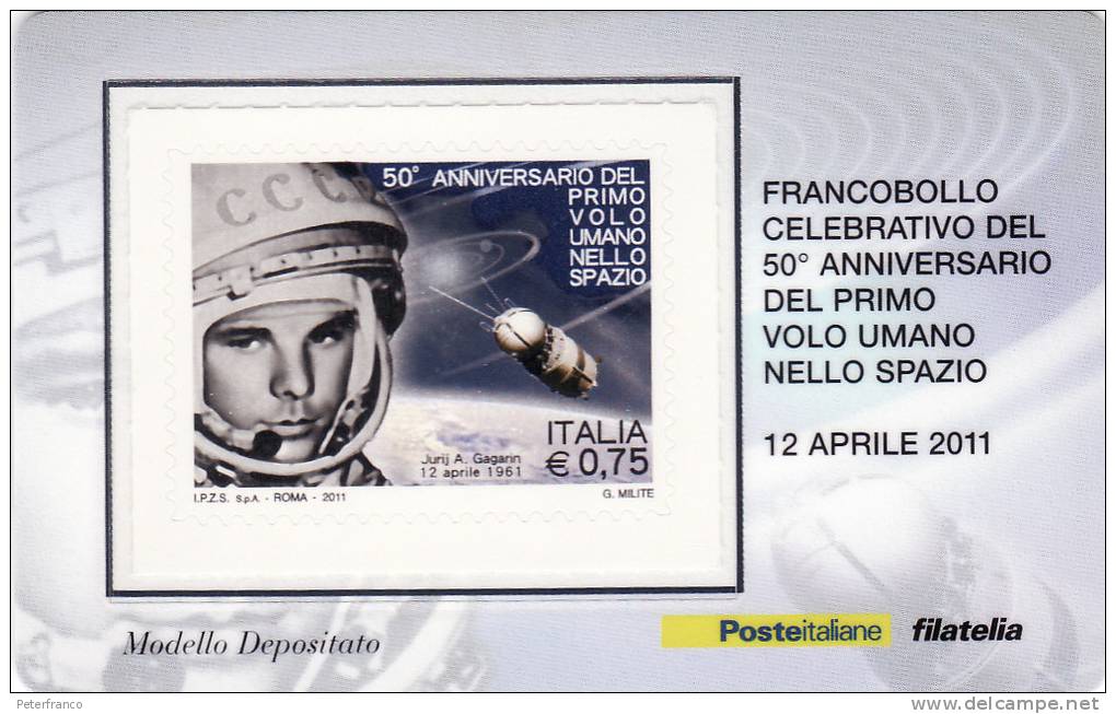 P - 2011 Italia - Gagarin - Primo Volo Umano Nello Spazio - Philatelistische Karten