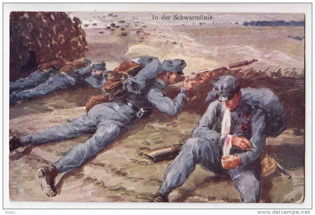 RED CROSS SOLDIERS AT THE WAR LINE Nr. 43 OLD POSTCARD 1915. - Red Cross