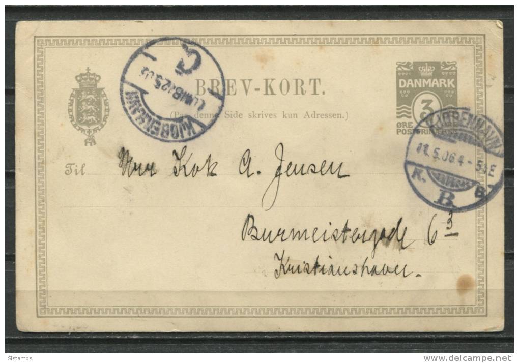 Denmark 1906 Postal Stationary Card Used - Entiers Postaux