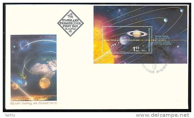 BULGARIA - 2012 - Grande Parade Des Planetes - FDC - FDC