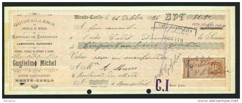 1936  Lettre De Change      Timbre Fiscal 5 C - Fiscales