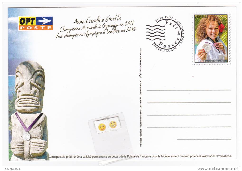 Polynésie Française / Tahiti - Carte Postale Prétimbrée à Poster Entier / Novembre 2012 - Anne Caroline Graffe - Unused Stamps