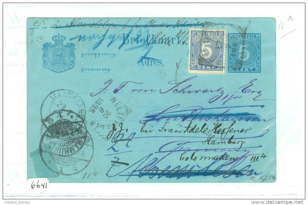 NEDERLANDS-INDIE * BESCHREVEN BRIEFKAART Uit 1895 Van SOERABAJA Naar SONDERSHAUSEN > ALVENSLEBEN > HAMBURG DLD (6641) - Netherlands Indies