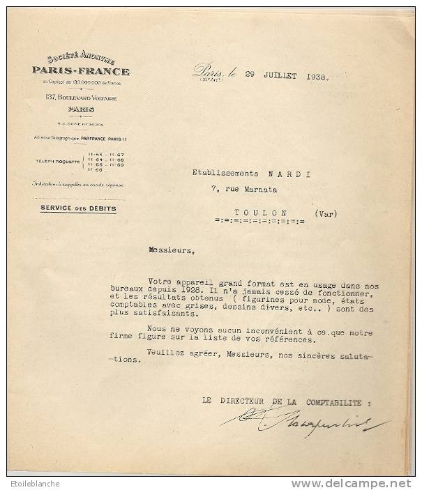 Imprimerie, Le Nardigraphe, Ets Nardi Toulon (83) Document Commercial / Lettre à En Tête France Maroc  Algerie 1928 -39 - Imprimerie & Papeterie