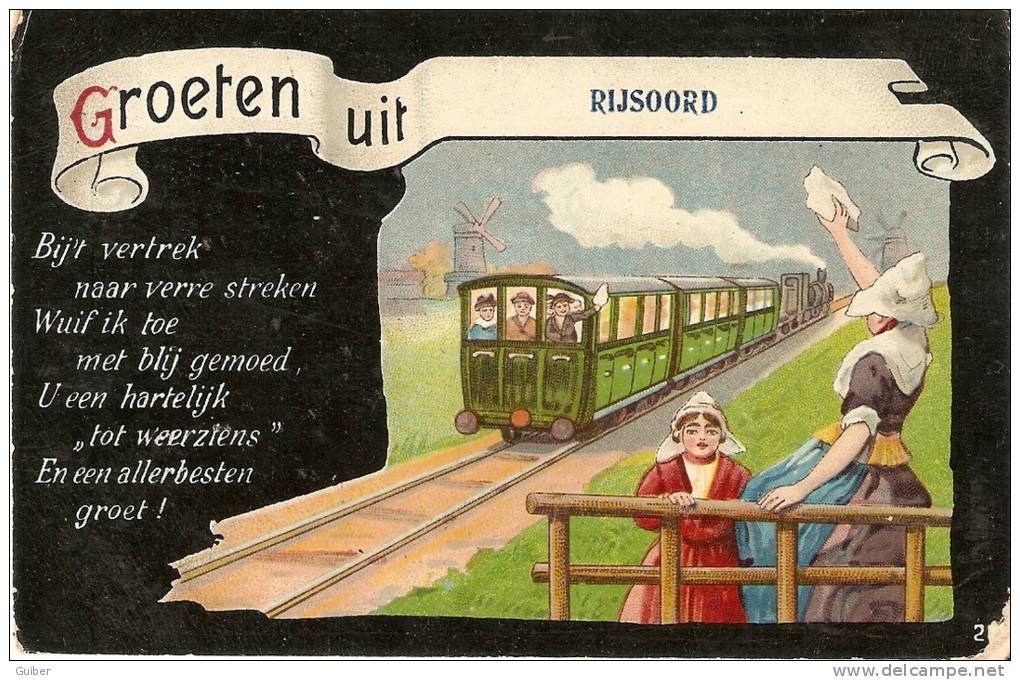 Groeten Uit Rijoord (coin Inf.droit!!!voir Scan)train Folklore! - Sonstige & Ohne Zuordnung