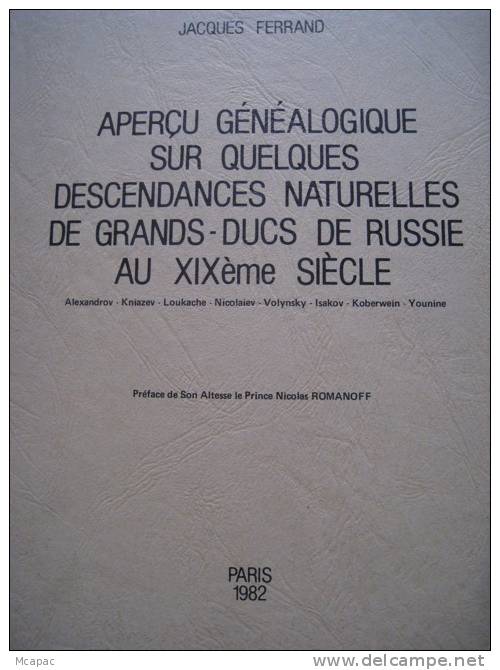 familles Princières et comtales genealogie, photos , 6 livres, épuisés, Jacques Ferrand