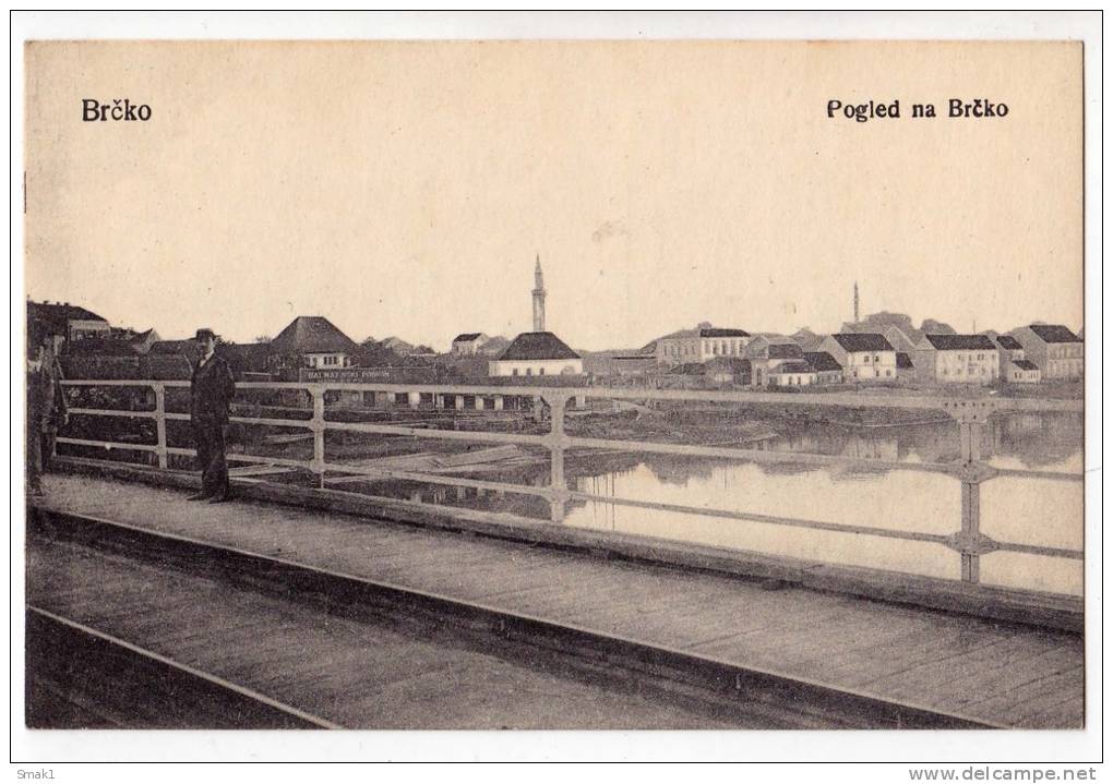 EUROPE BOSNIA BRCKO VIEW TO BRCKO FROM THE BRIDGE Nr. 5916 OLD POSTCARD - Bosnië En Herzegovina