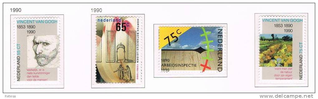 NEDERLAND  GECOMBINEERDE UITGIFTE En VINCENT VAN GOGH   1990 ** - Unused Stamps