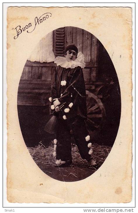 PHOTOGRAPHS WOMAN PIERROT CLOWN OLD POSTCARD 1930. - Photographs