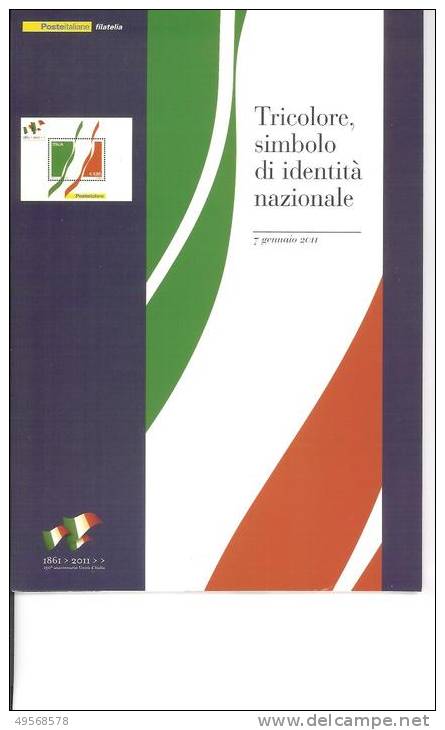 FOLDER ITALIA 2011 - 150° UNITA' D'ITALIA - TRICOLORE,SIMBOLO IDENTITA' NAZIONALE - - Paquetes De Presentación