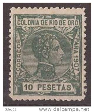 RO33-LA883.Maroc.Marocco .Sahara.RIO DE ORO.Alfonso Xlll.1907.(Ed 33**) LUJO - Rio De Oro