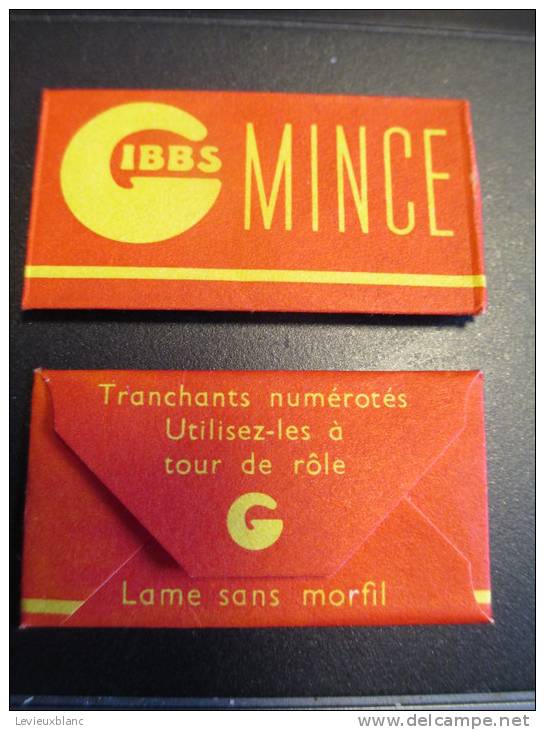 Gibbs/Mince/1 Lame + 1 Emballage De Lame /Fabrication Française//vers 1930-1950     PARF39 - Hojas De Afeitar