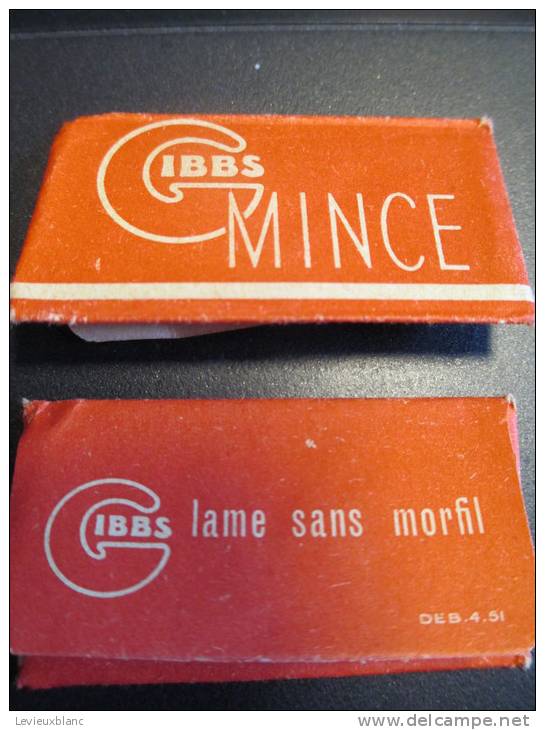 Gibbs/Mince/2 Lames /Lame Sans Morfil/vers 1950     PARF47 - Hojas De Afeitar
