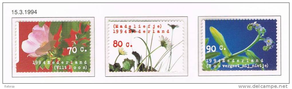 NEDERLAND  NATUUR EN MILIEU  WILDE BLOEMEN   1994 ** - Ungebraucht