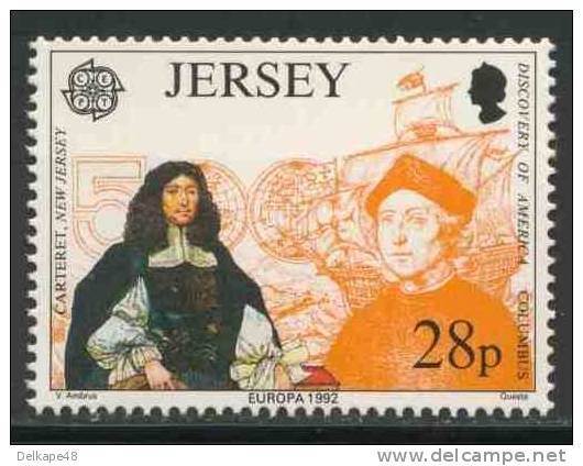 Jersey 1992 Mi 575 ** George Carteret (1610-1680) Founder Of New Jersey /geboren Auf Jersey + Columbus - Christoph Kolumbus