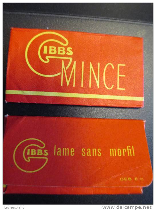 Gibbs/Mince/2 Lames /Lame Sans Morfil/vers 1950     PARF48 - Razor Blades