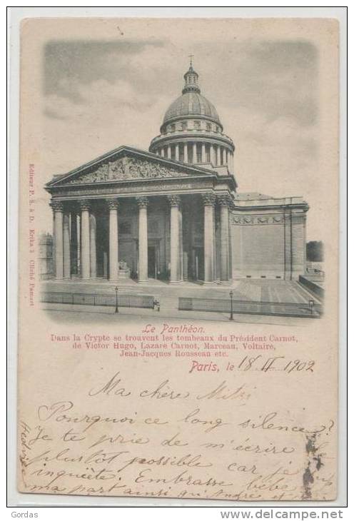 France - Paris - Le Pantheon - 1902 - Panthéon