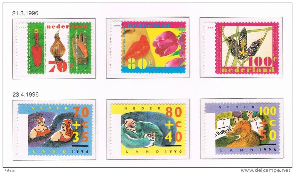 NEDERLAND  NATUUR EN MILIEU En ZOMERZEGELS   1996 ** - Unused Stamps