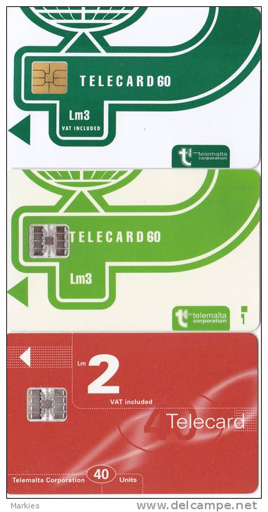 3 Phonecards Malta Used - Malta