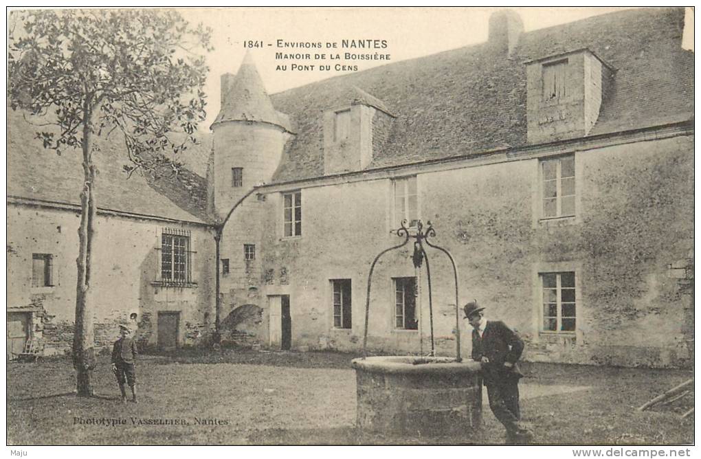 CPA  ENVIRONS DE NANTES  MANOIR DE LA BOISSIERE AU PONT DU CENS   SCANS RESTO VERSO - Nantes