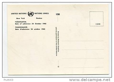 UNITED NATIONS - AK143742 Yugoslavia - Postcard + Stamp - Autres & Non Classés
