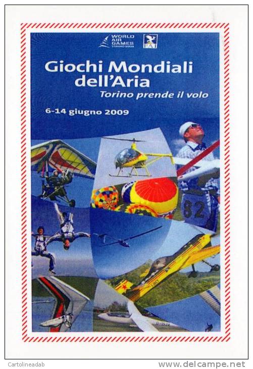 [DC1251] CARTOLINEA - ARTE IN VOLO - GIOCHI MONDIALI DELL´ARIA - GIUGNO 2009 TORINO (1 DI 7) - Altri & Non Classificati