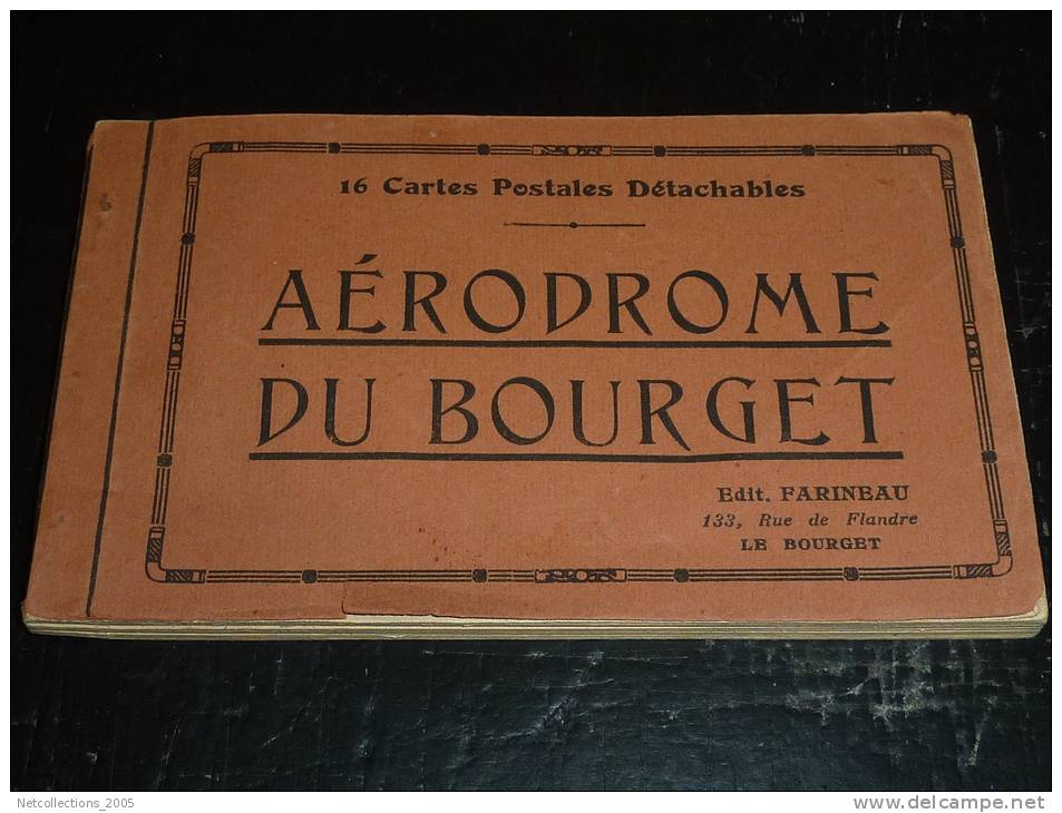 AERODROME DU BOURGET CARNET DE 16 CARTES POSTALES DETACHABLES COMPLET - BOURGET-DUGNY - S.T.A.R. SERVICE PARIS-CANNES - Aerodrome