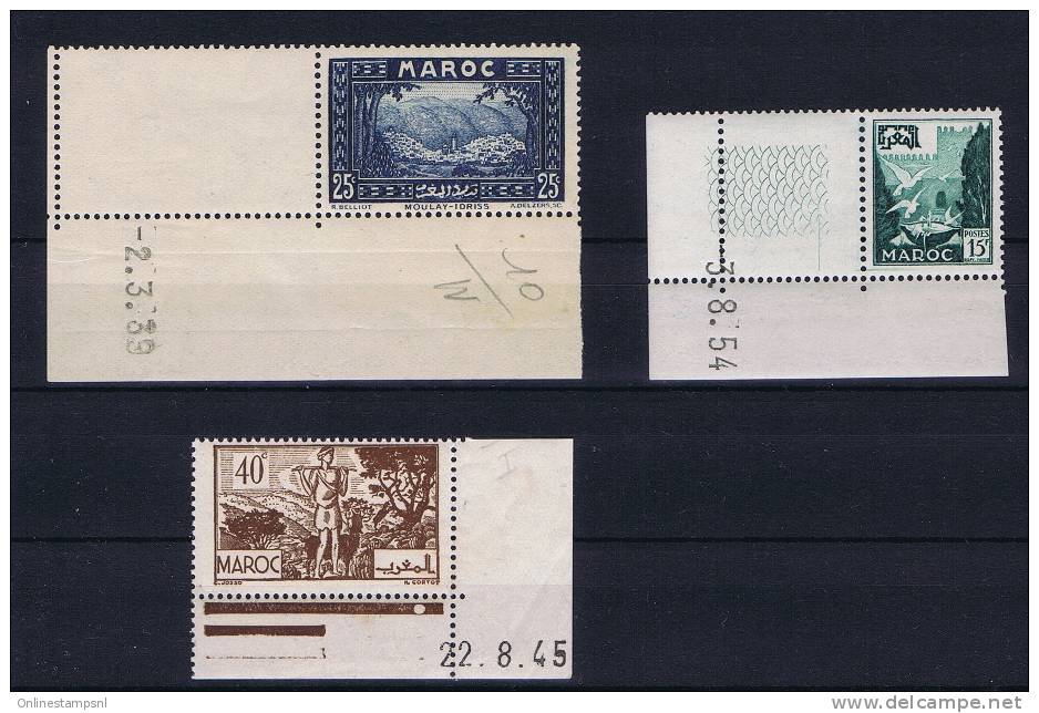 Maroc:  Coin Dates 3 X - Unused Stamps