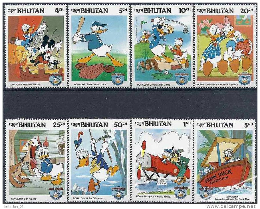 1984 BHOUTAN 648-56** Disney, Donald - Bhutan