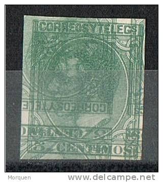 Maculatura Alfonso XII, 5 Cts Verde,  Num 201 * - Unused Stamps