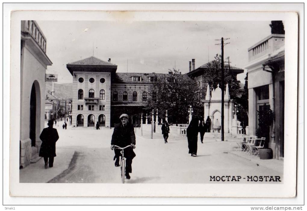 EUROPE BOSNIA MOSTAR CITY AREA THE MONUMENT OLD POSTCARD 1940. - Bosnia And Herzegovina